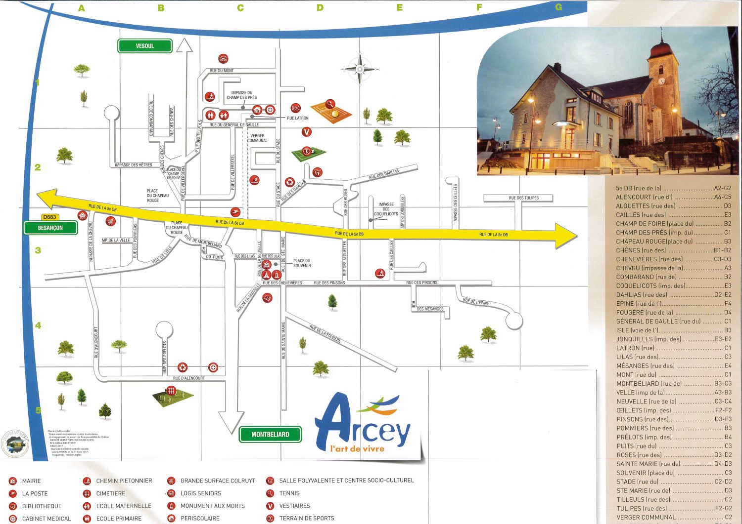 Plan de la commune Commune d'Arcey